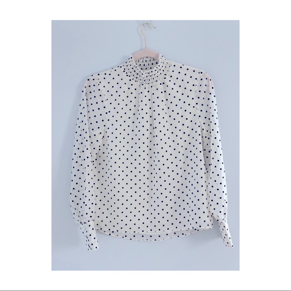 The Limited - Cream/Black Polka Dot Top